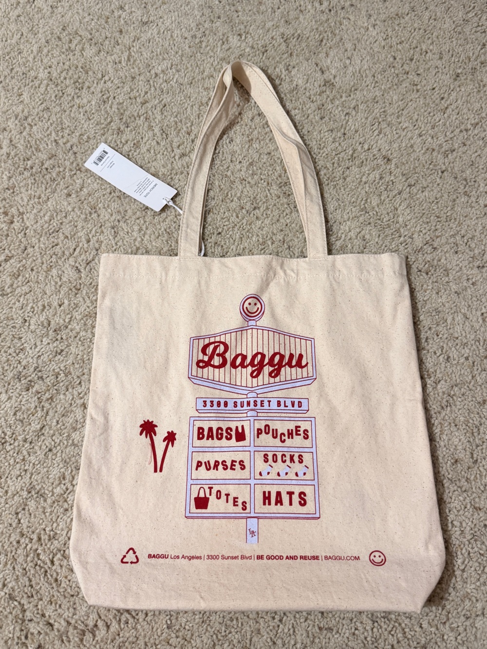 BAGGU Natural Canvas Tote - LA Exclusive